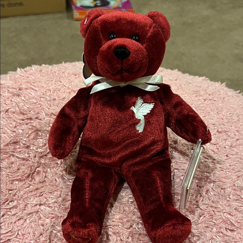 Holy Bears Red Grace Confirmation Bear Plush with White Embroidery